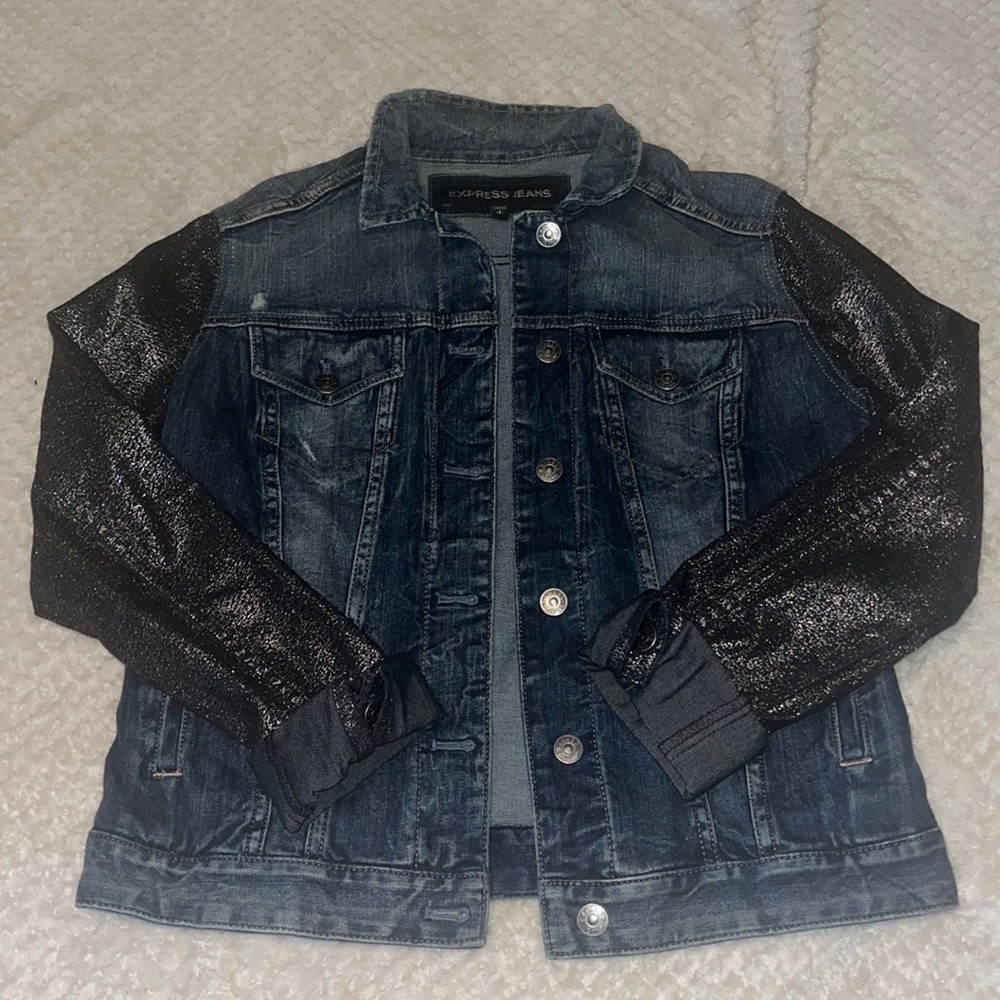 Express Mixed Material Jean Jacket - image 1